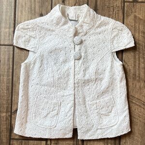 Elegant White Eyelet Women's Top